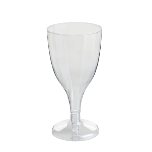 Nupik - Caja de 96 Copas de Vino Desechables de Plástico Duro 170 ml - Material Ecológico Reutilizable y Reciclable - Para Vino, Sidra, Licor, Fiesta, Cumpleaños, Navidad