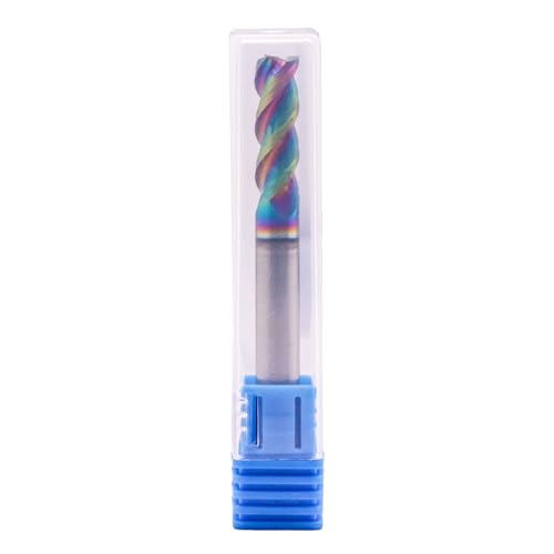 Image of 1 /4 inch 3 Flute 45 Solid Carbide Square End Mill for Aluminum, DLC Coated | 45 Helix, 1 /4 inch Cutting Dia, 1 /4 inch Shank Dia, 3 /4 inch Length of Cut, 2-1 /2 inch Overall Length, for Milling Aluminum and Copper