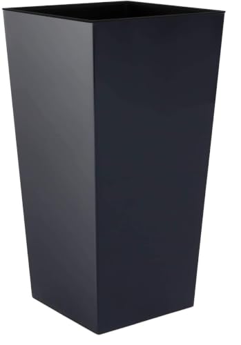 rg-vertrieb Blumenkübel Pflanzkübel Blumentopf Eckig Matt Design 55cm mit herausnehmbarem Pflanzeinsatz, UV- & frostbeständig, moderner Übertopf für Innen & Außen (Anthrazit)