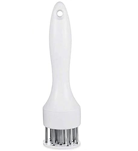 Meat Tenderizer Tool, Stainless Steel Needle Ultra Sharp Blades, Better Tool for Tenderizing Beef Chicken Steak Veal Pork Poultry BBQ & Marinade Than Hammer Mallet (White)