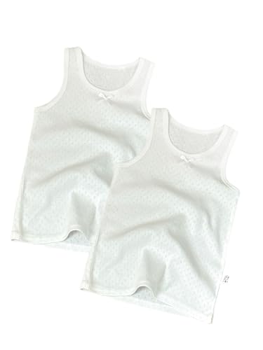 Kids'2 Pcs Cotton Summer Vest Mesh Crewneck Basic T-Shirts Age 1-8 Years