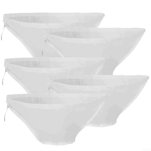 Bulevisiter 5 bolsas de tela de queso para cocinar, hornear y exprimir, colador de malla de nailon reutilizable para leche de soja, leche de nueces y deshidratación de alimentos, (41 x 15 x 16,5 cm)