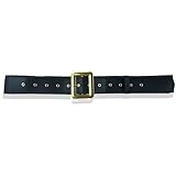 Santa Belt | Men's Pirate Belt | Womens Black Belts | Large Gold Buckle Belts | Santa Costume Accessories | Pirate Costume Accessory | Christmas Santa Belly Accessory | Black | 57' | Unisex