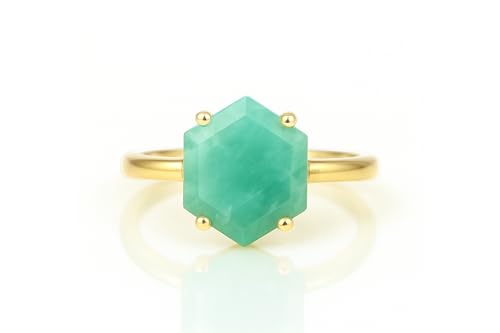 Bague en amazonite ajustable sans nickel faite à la main - 3