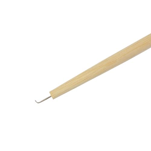 3 Pieces Lace Wig Ventilating Needle Kit Ventilating Hook Needle Hair Wig Weaving Needle with Wooden Handle Holder for Lace Wig Making Repairing Weaving