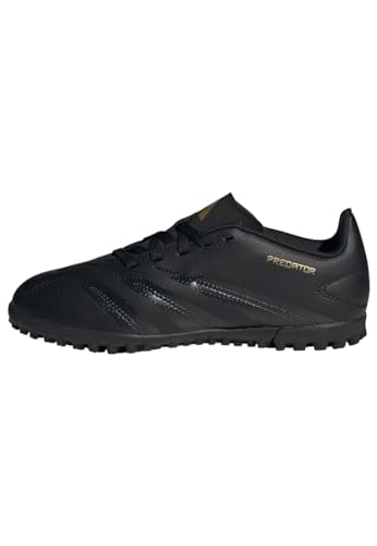 adidas Predator Club J Football Boots Turf, Zapatos de fútbol para césped, Core Black/Carbon/Gold Met, 39.5 EU