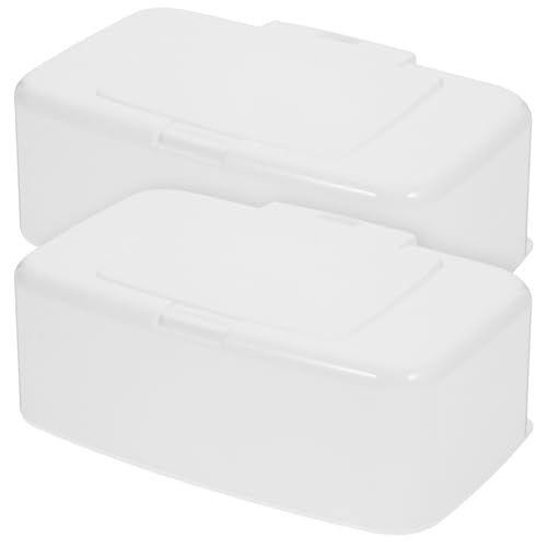 Levemolo Plastic Makeup Storage Box 2 Pack Wipes Container Dispenser Easy to Use for Home or Car