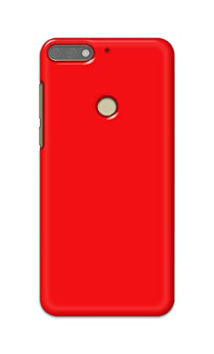 Image of Printed Hard Back Cover Case for Honor 7C | Huawei Y7 Prime 2018 | Huawei Y7 2018 | Nova 2 Lite Back Cover (Plain Red) -1803