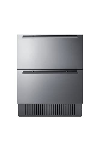 Summit 27” Two Drawer Refrigerator, Outdoor Drawer Refrigerator, 4.83 cu.ft. Capacity, Stainless Steel, Panel Ready Capable*- SPR275OS2D (*Panels not included)