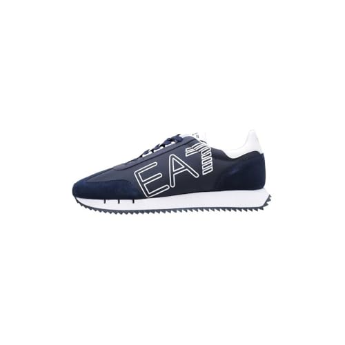 EA7 EMPORIO ARMANI Unisex US24EA05 X8X101 Training/Textile Training/Leather Trainers Navy/White, blue, 36 EU