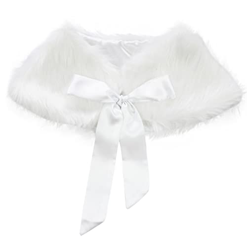 Flower Girls Faux Fur Wraps Shawl Wedding Bridesmaid Princess Cape Winter Warm Bolero Shrug