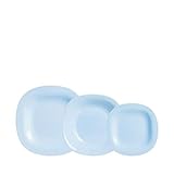 Vajilla de opalglass azul extra resistente y no poroso de 18 piezas.