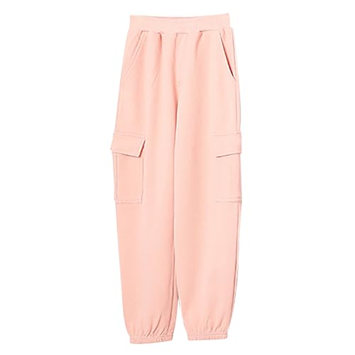 Boys Girls Trousers Elastic Waist Multiple Pockets Work Clothes Cotton Sweatpants Jogging Tracksuit Pants