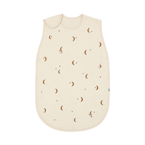 Konny Baby Sleep Sack - Wearable Blanket for Baby Boys and Girls Sleeping Vest Soft Cotton Fluorescence-free -Cream Half Moon(1-3Y)