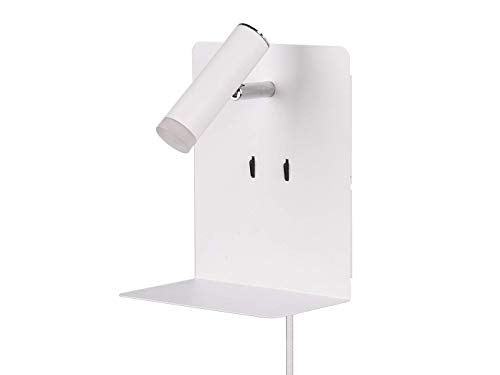 Trio Leuchten Element 222570231 - Lampada Da Parete A Led, In Metallo Bianco Opaco, 1 Led Da 3 W, Presa Di Ricarica Usb