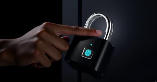 Image of JASIFS Smart Lock Fingerprint Biometric Padlock | Keyless&Password-Free Access | Stores 20 Fingerprint | Waterproof Metal Lock for Home,Office Security