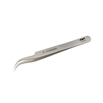 Titanium Precision Smooth Fine Curve Tip 7 Tweezers, 4.25" L; 1/Pk