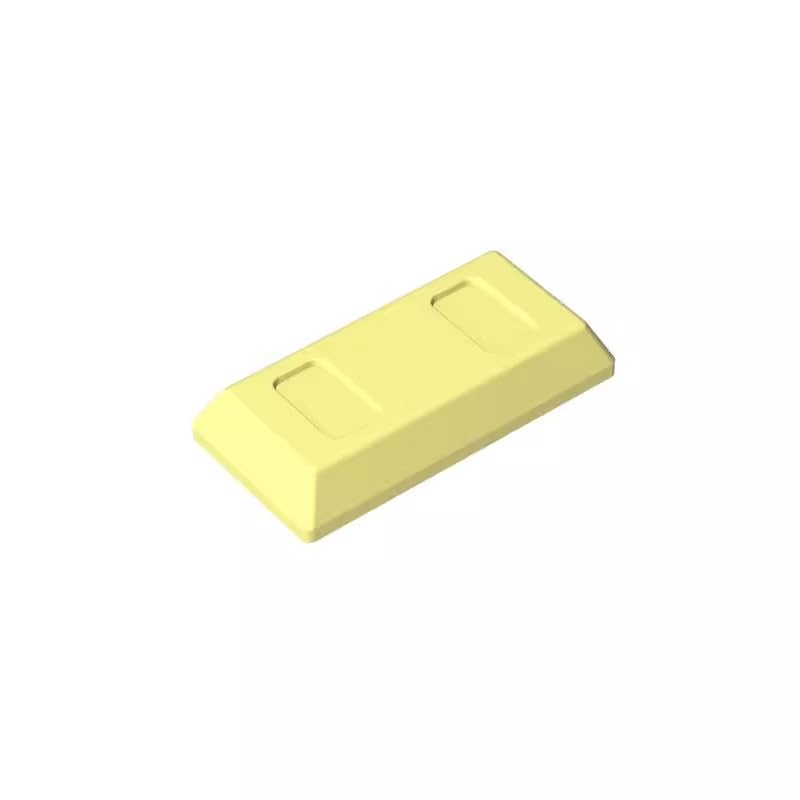 96910 Ornaments Tile Special 1x2 with Sloped Walls AKA Money/Gold Bar [Ingot] 50 Pieces GDS-1499 Compatible with Lego Building Blocks Color:Bright Light Yellow
