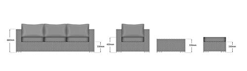 PolyRattan Gartenmöbel Sofa Lounge Couchtisch Set mit Regenschutz für 5 Personen, Garten und Terrasse Set, gemischtes… – Bild 6