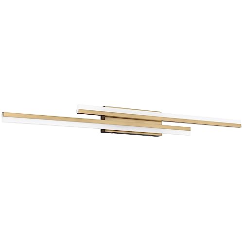 Image of PRESDE 48 inch LED Vanity Light Bar, Modern Brushed Gold Bathroom Light Fixtures Over Mirror