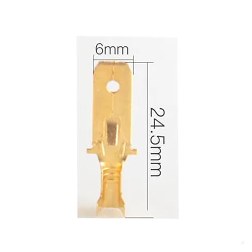 Terminal de engarzado DJ621-B6.3B dorado de 6,3mm para conexiones seguras, 50 piezas 2