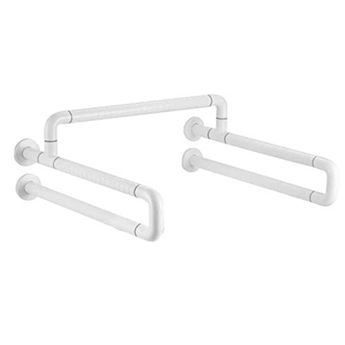 ハンディキャップレール グラブバー トイレレール バスルームサポート ステンレススチール 安全 手すりガード フレーム シャワー A (脚なしホワイト)
