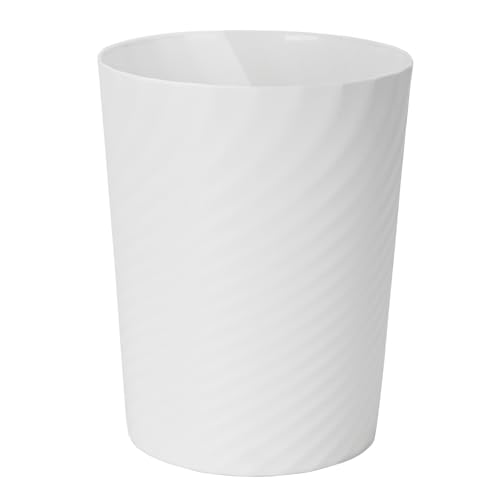 TEIUKAX Trash Can - Small Waste basketbin - 1.8 Gallon- for Office,Home,Bathroom,Kitchen - White