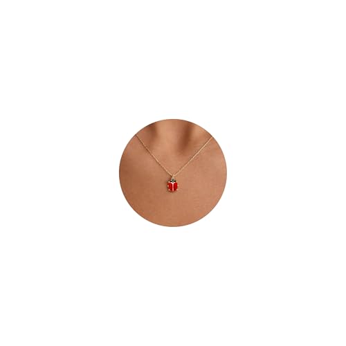 Plenky Gold Necklace -14K Gold Plated Ladybug Necklace for Women Dainty Simple Jewelry Gifts