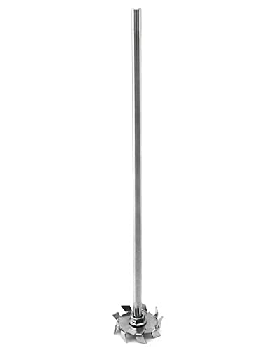 QWORK Dispersing Disc Dispersing Machine Blade Paddle Impeller, Stainless Steel Dispersion Impeller for Blender Overhead Stirrer Electric LAB Mixer, 8 x 300mm Rod, 50mm Disc