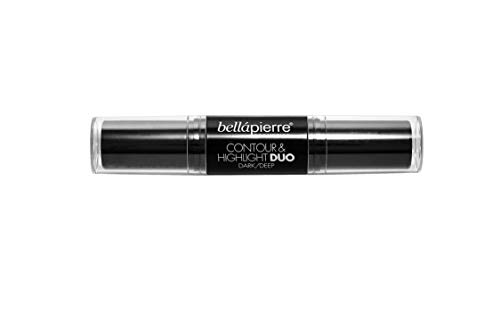 Bellapierre Contour And Highlight Duo | Portable Contour And Highlight Stick For A Shimmering Sculpted Look | Lightweight Non-Toxic And Paraben Free Formula | 0.3 Oz - (Dark/Deep) #TOP1