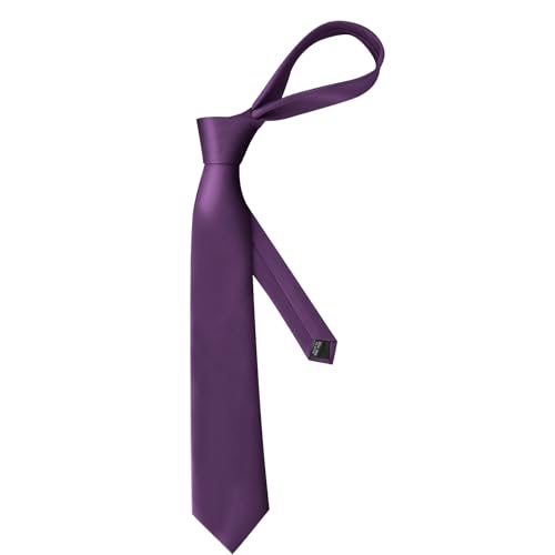 Image of Men's Classic Satin 3.15 inch Soild Color Necktie Wedding Business Tie & Gift Box