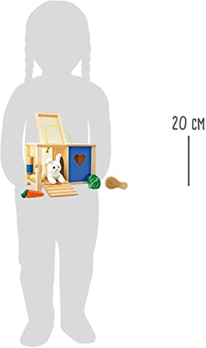 small Foot Hasenstall, aus Holz, mit Zubehör, ideal für aktives Rollenspiel, besonders für Hasenliebhaber, 5793