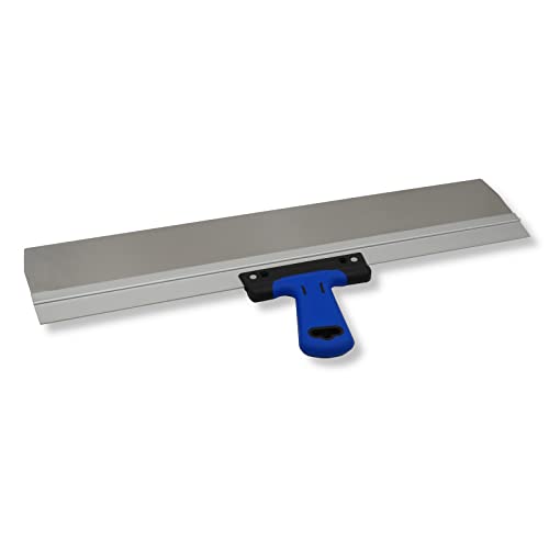 DEWEPRO Breitspachtel 600 x 95 mm – Edelstahlblatt 0,4 mm, Softgriff, stabile Aluhalterung – Profi Flächenspachtel für Spachtelarbeiten & großflächiges Glätten