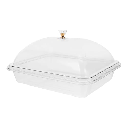 NIYANGLE Bandeja Acrílica Transparente Tapa Multifuncional para Buffet y Postres Tamaño 27 CM Adecuado para Carnes Ensaladas y Frutas Restaurantes y Reuniones