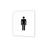 Pictogramme panneau signalétique format 9 x 9 cm en Plexi Picto Noir - Modèle Toilettes Hommes - 9