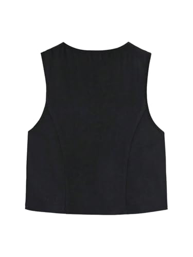 SweatyRocks Women's Y2k Sleeveless Blazer Vest Cardigan Summer Vintage Drawstring Jackets Women Outfits2