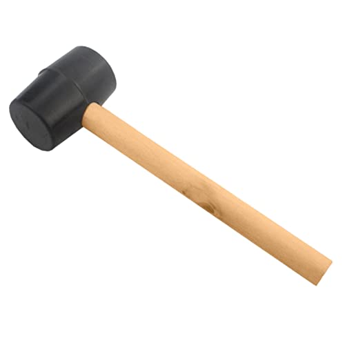 Mazo de doble cara - Mazo De Goma Para Pisos Con Mango De Madera Maciza De Fibra De Vidrio,Mazo de goma para pisos con mango de madera maciza de fibra de vidrio, absorbe el impacto de golpear