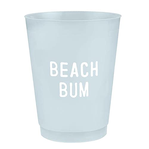 Santa Barbara Design Studio Party Cups Face to Face Designs BPA-Free Plastic Frost Cups, 16-Ounces, Beach Bum, 8-Count