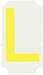 Brady 5060-L Vinyl (B-933), 2" Height Yellow Gothic Quik-Align, Legend "L" (Package of 10)