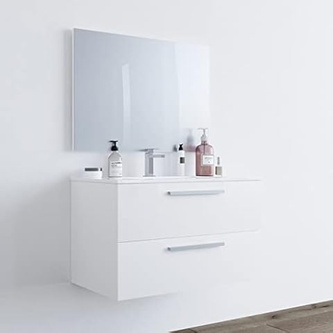 Mueble baño suspendido 80cm blanco Melissa Cover