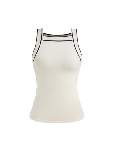 CIDER Tank Tops Sleeveless Going Out Knit Top Boat Neck Fitted Shirt Trendy Casual Vest