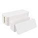 Price comparison product image [Set of Two] Cable Management Box Cord Organizer, Large Storage Holder for Desk, TV, Computer, USB Hub, System to Cover and Hide & Power Strips & Cords - 16'' x 6.2" x 5.4" and 13" x 5.3" x 5"