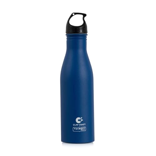 Image of Clay Craft VACBOTT Skipper Single Walled Non Insulated Water Bottle-850ML, 1-Piece(Blue) Leak Proof | Easy Grip |Easy To Carry| Gym Bottle | Home | Kitchen | Hiking | Treking Bottle | Travel Bottle