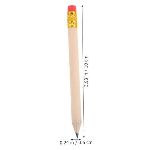50 lápices de madera natural con goma roja miniatura 2