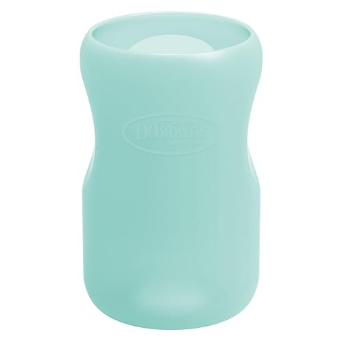 Image of Dr. Brown's Options+ Wide-Neck Glass Bottle Sleeve, 100% Silicone, Mint, BPA-Free, 9 oz, 1-Pack