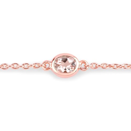 Genuine Morganite Bracelet in 18k Rose Gold Bracelet Morganite Jewelry For Women 1.75 Carats Oval Shaped Gemstones Real Rose Gold Jewelry For Women2