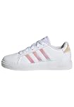 adidas Unisex Kids Grand Court Lifestyle Lace Tennis Shoes, Cloud White/Iridescent/Cloud White, 2.5 UK
