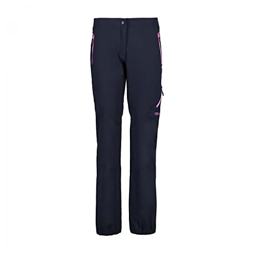 CMP Trekking Trousers with Pockets Pantalones de Lluvia, Negro y Azul, 50 para Mujer
