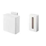 最安！山崎実業(Yamazaki) マグネット&シンク扉ゴミ箱 ホワイト 約W17XD9.5XH17cm タワー マグネット 蓋付き ゴミ箱 4268 & マグネットコンパクトティッシュケース タワー ホワイト 約11.5X5.5X21.5cm タワー ソフトパックティッシュ専用 省スペース 5094