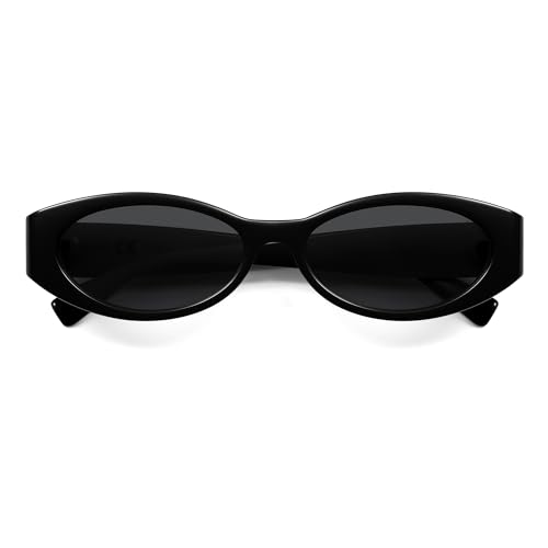 SOJOS Oval Polarized Sunglasses SJ2364 Black/Grey